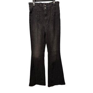 WE THE FREE Washed Black Flared Denim Jeans High Waist  Sz 29 Stretch Jean
